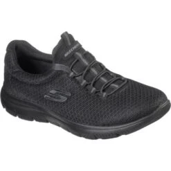 Skechers Womens Summits Slip On WIDE Trainers - Black Black