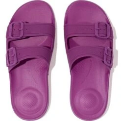 FitFlop Womens Iqushion Buckle Slides Sandals - Miami Violet -Fashion Shoe Store ushionTwoBar MiamiViolet 2835728