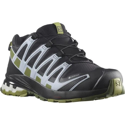 Salomon Womens XA Pro 3D V8 GTX Waterproof Shoes - Black Green Moss Zen Blue 4 Salomon Womens XA Pro 3D V8 GTX Waterproof Shoes - Black Green Moss Zen Blue - Image 2