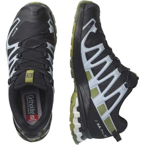 Salomon Womens XA Pro 3D V8 GTX Waterproof Shoes - Black Green Moss Zen Blue 8 Salomon Womens XA Pro 3D V8 GTX Waterproof Shoes - Black Green Moss Zen Blue - Image 6
